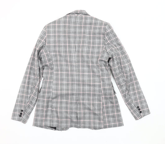 Stradivarius Women's Multicoloured Plaid Blazer Size 8