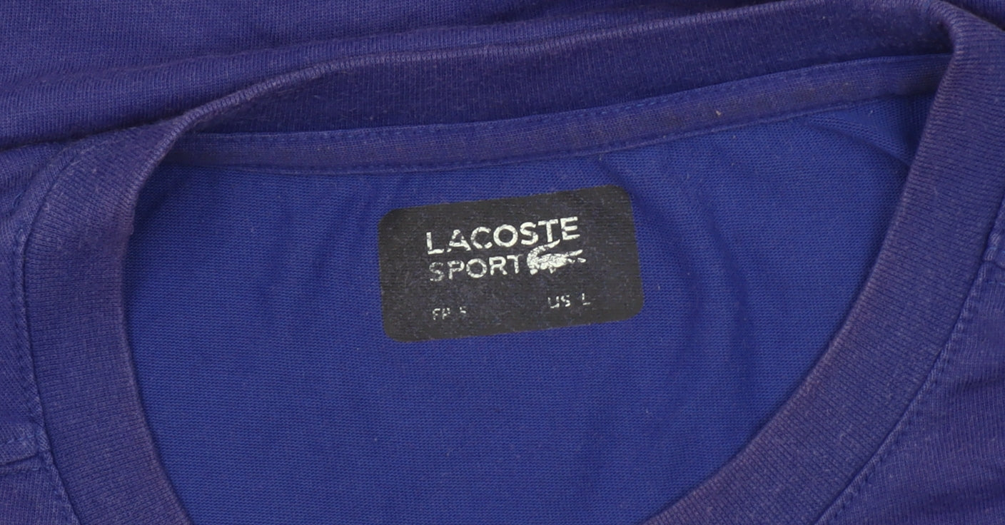 Lacoste Men's Blue Cotton T-Shirt, Size L