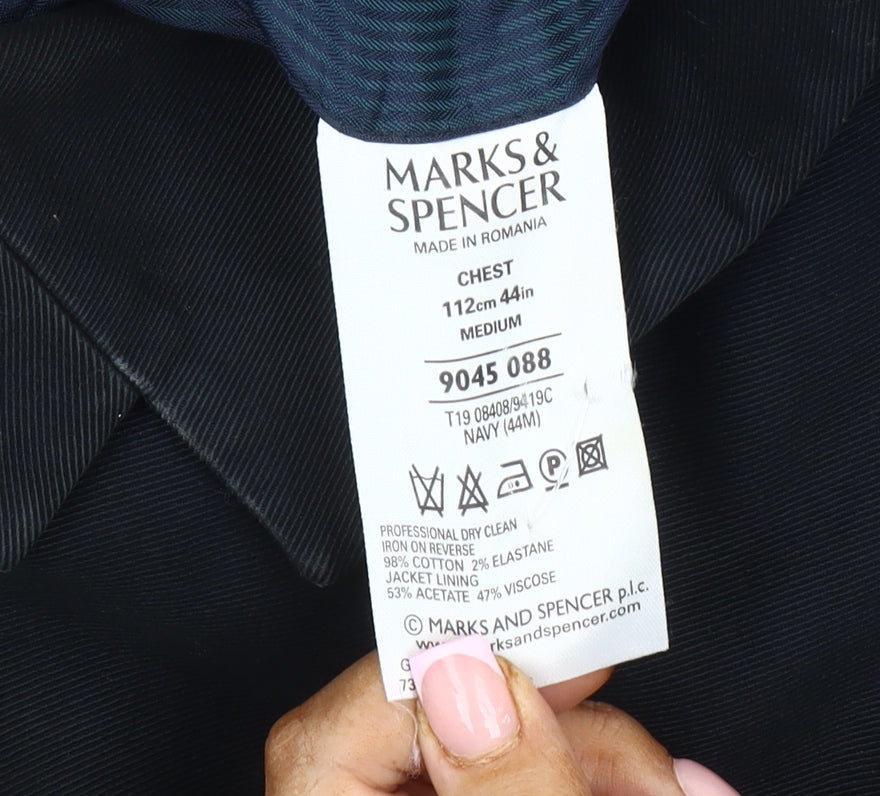 Mens UK Size 44 Marks and Spencer Regular Blue Suit Jacket