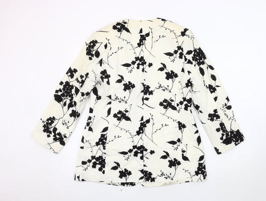 Jacques Vert Women's Black & White Floral Blazer Size 10