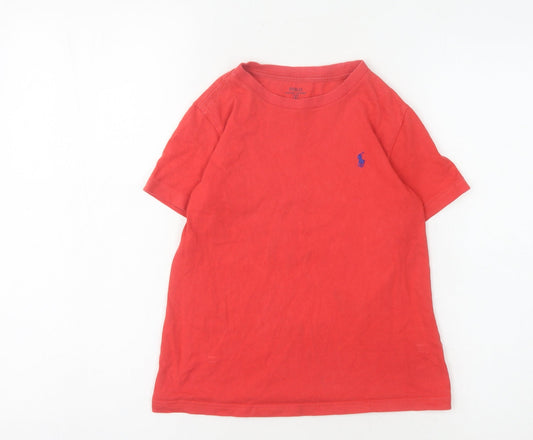 Boys UK Size 6 Years Ralph Lauren Red Basic T-Shirt