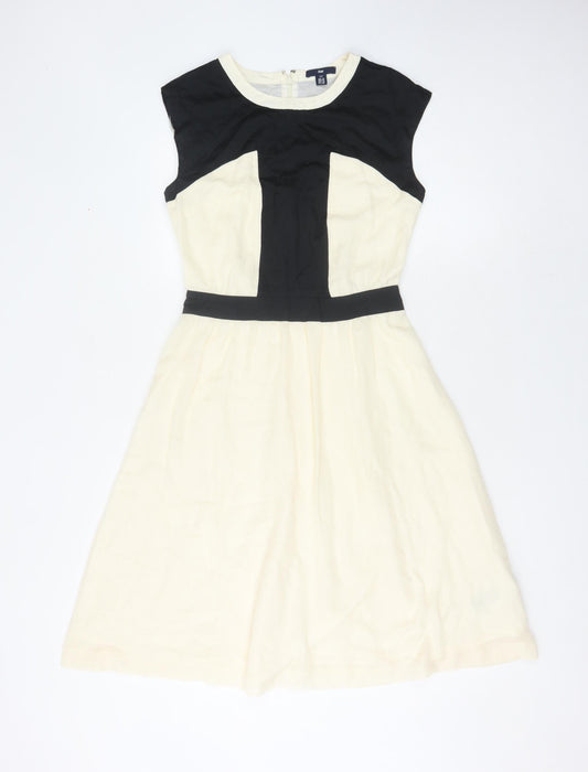Gap Women's Black & Ivory Fit & Flare Dress, Size 6