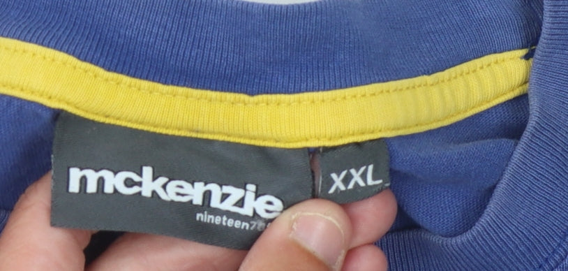 McKenzie Men's Blue Crew Neck 2XL T-Shirt Short Sleeve