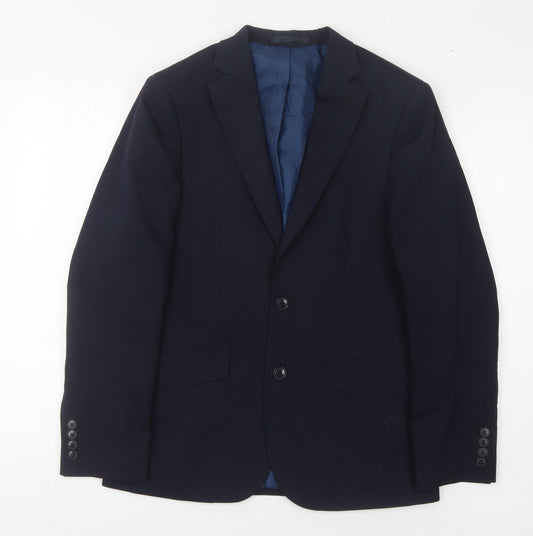 Marks and Spencer Men's Blue Wool Blend Blazer, Size 36 Short