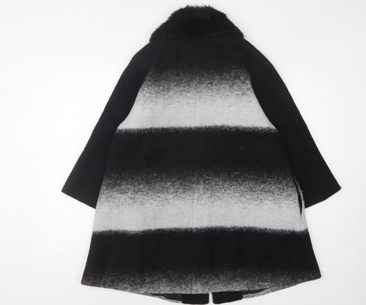 Roman Originals Women Black Wool Blend Cape Coat M