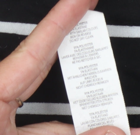 Boohoo Women's Black Striped 3/4 Sleeve Bodycon Dress