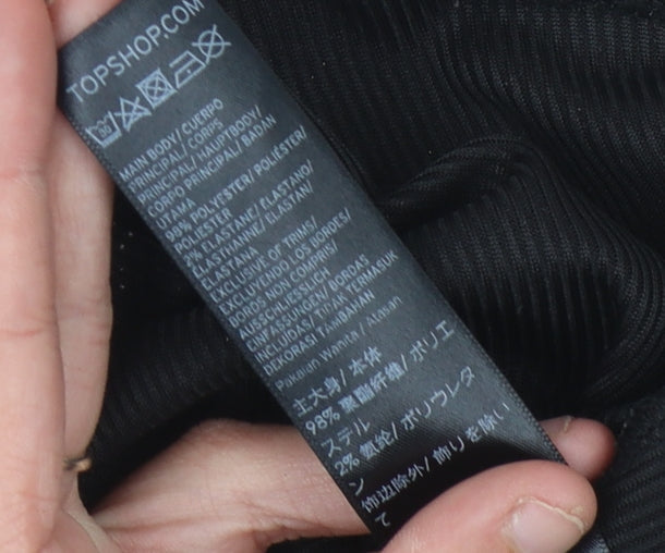 Topshop Women's Black Bodysuit Size 8 Slim Fit