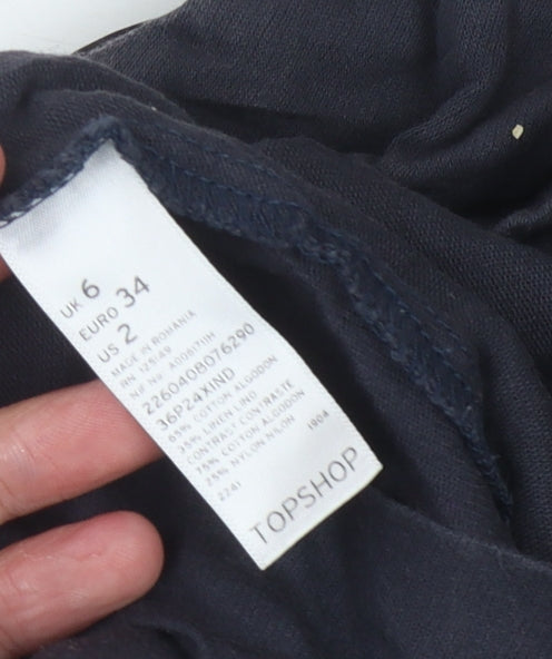 Topshop Women's Black Lace Playsuit, Size 6, Party Style