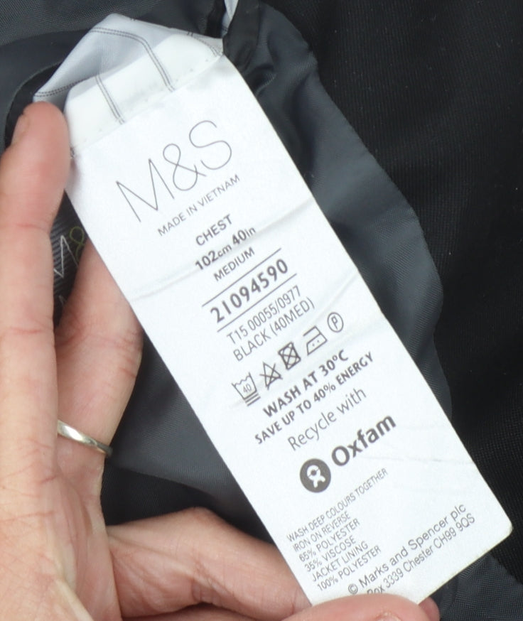 Mens UK Size 40 Marks and Spencer Regular Black Suit Jacket