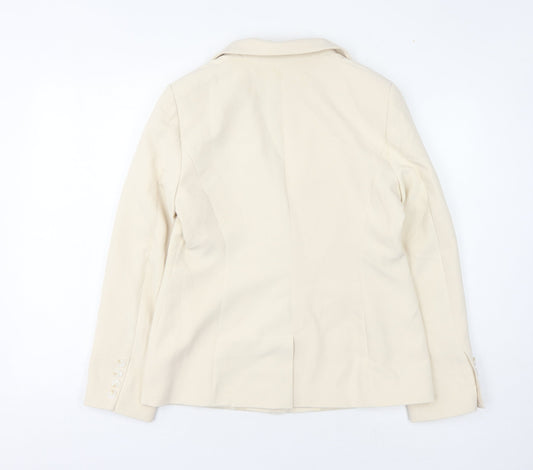 Miss Selfridge Women's Ivory Blazer, Size 10, Lined Slim Fit