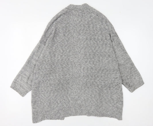 Womens UK Size S Mango Grey Cardigan Jumper
