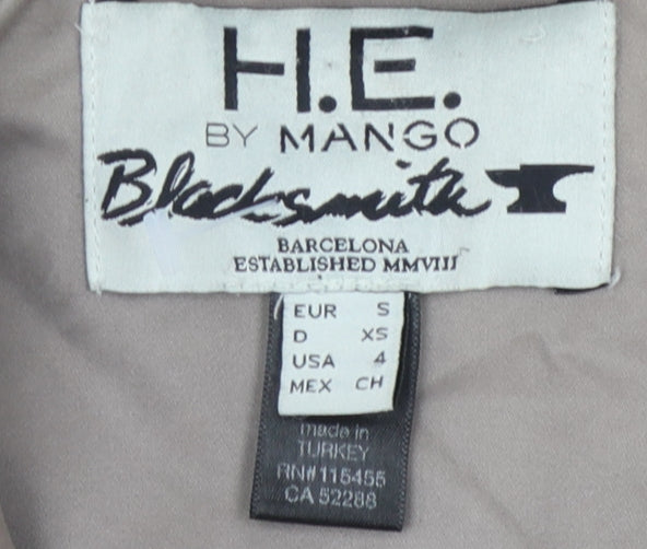 Mango Beige Unisex Jacket XS Double-Breasted Casual