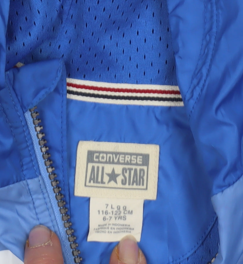 Converse Boys Blue Windbreaker Jacket 6-7 Years - Hooded, Logo