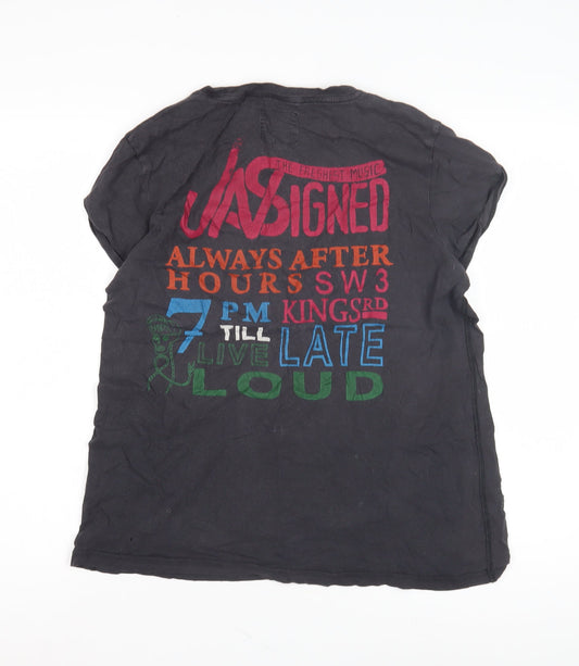 Jack Wills Women's Black Embroidered T-Shirt UK 12