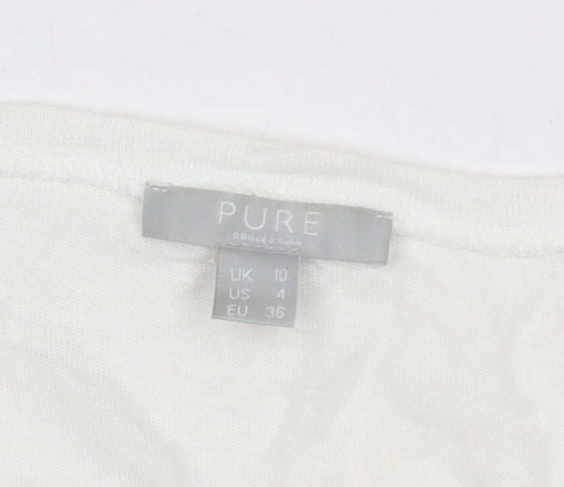 Pure Unisex Adults White Blue Colourblock T-Shirt M