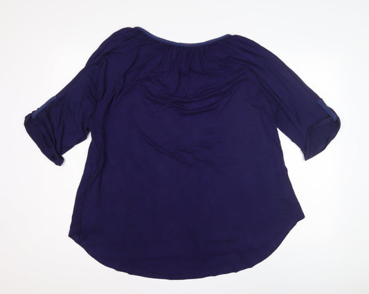 Womens UK Size S Cable & Gauge Blue Tunic Blouse