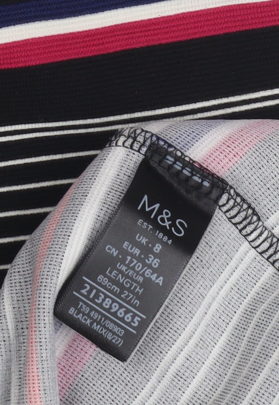 Marks and Spencer Women's Striped Skirt - Size 8