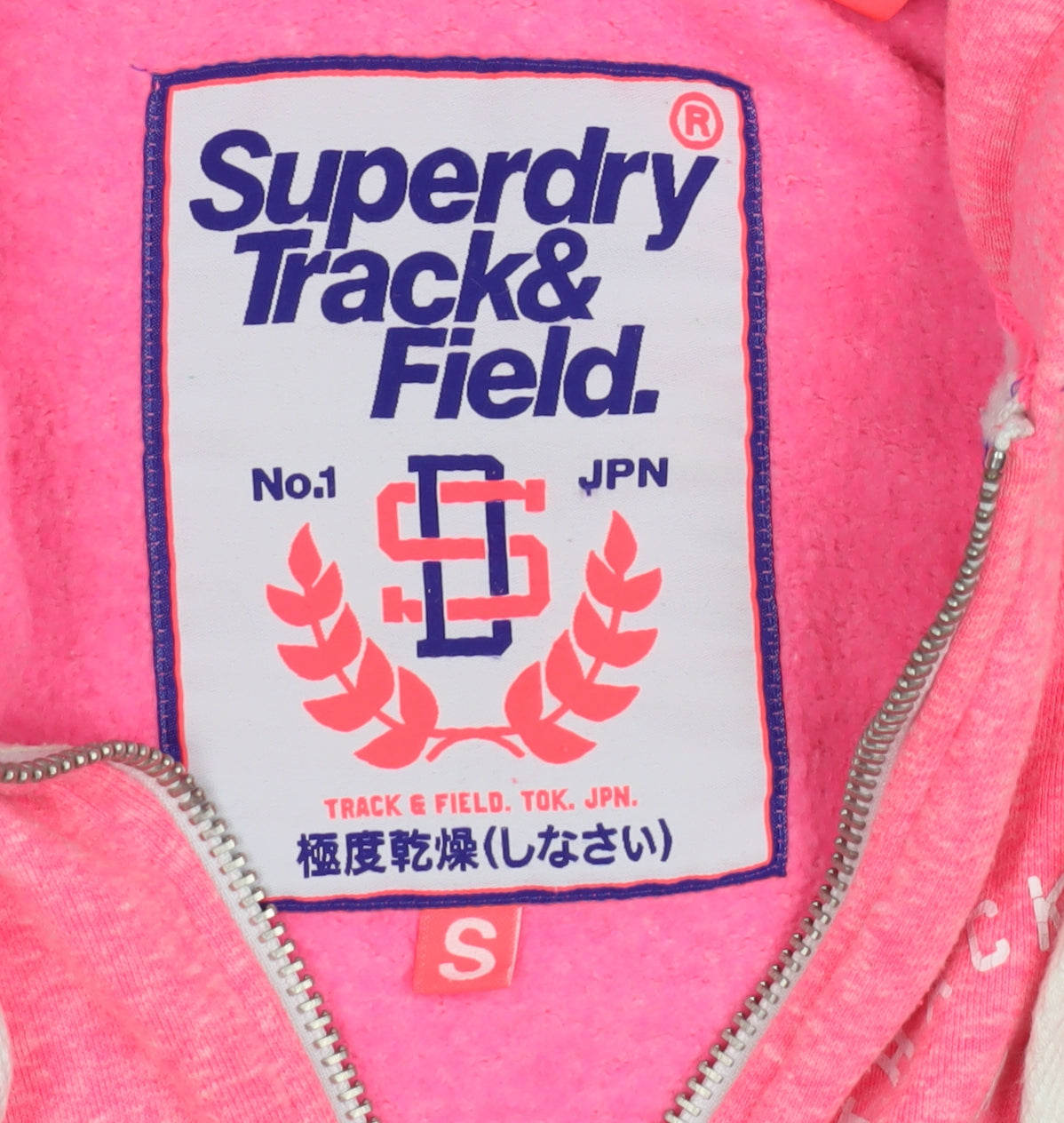 Superdry Women's Pink Full Zip Hoodie, Size S
