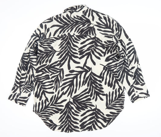 Womens UK Size M H&M Black Button-Up