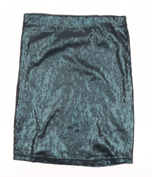 Oasis Women’s Green Sequin Pencil Skirt Size S