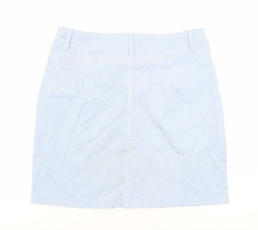 Boohoo Women's Blue Short Skirt, UK 10, Button Detail