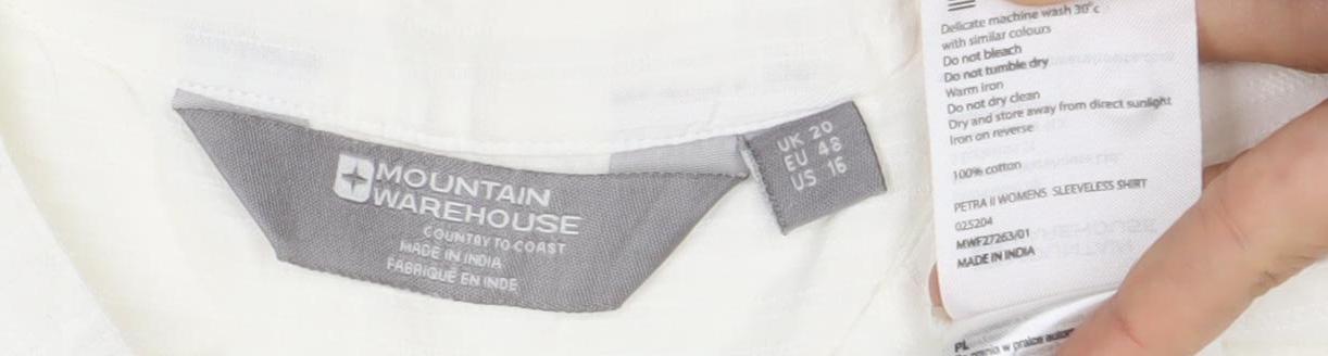 Mountain Warehouse Women's White Sleeveless Top Size 20