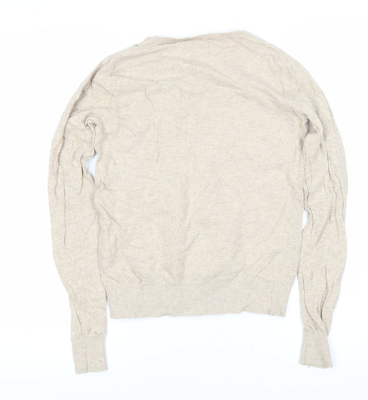 Cath Kidston Women's Beige Floral Knit Jumper XS