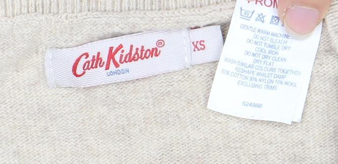 Cath Kidston Women's Beige Floral Knit Jumper XS