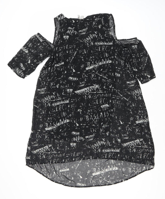 Divided by H&M Women's Black Dress, Size 12, Cold Shoulder