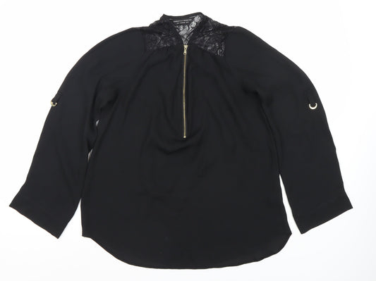 Womens UK Size 10 Dorothy Perkins Black Blouse