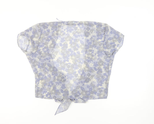 Next Women's Blue Floral Kimono Blouse Size 12