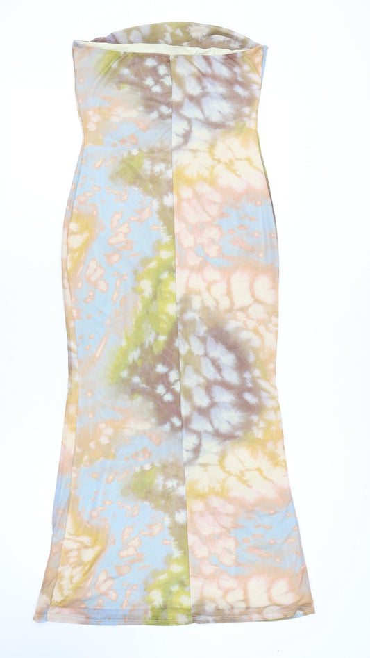 ASOS DESIGN Women's Multicoloured Strapless Dress Size 12