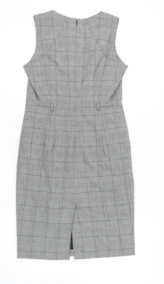Next Women's Grey Check Sheath Dress Size 10