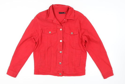 Womens UK Size 10 PRETTYLITTLETHING Red Basic Jacket