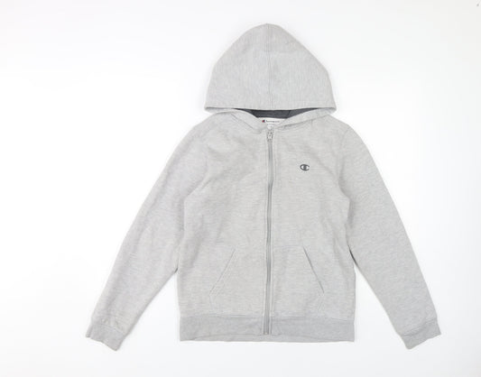 Champion Boys Grey Hoodie XL Full Zip with Logo