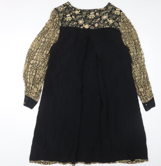 Monsoon Women's Black Dress Size 14 with Raglan Sleeves