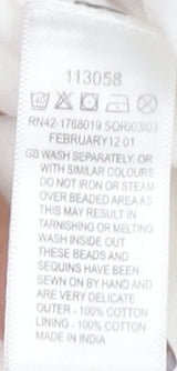 Monsoon Women’s White Beaded Skirt, Size 14