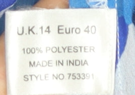 Womens UK Size 14 Kaliko Blue Basic Blouse