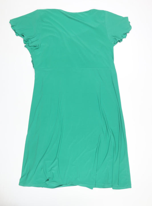 Joanna Hope Women's Green V-Neck Dress Size 22