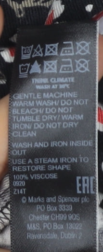 Marks and Spencer Women Black Floral Dress Size 12