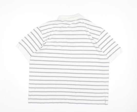 Southbay Men's White Striped Polo Shirt XL