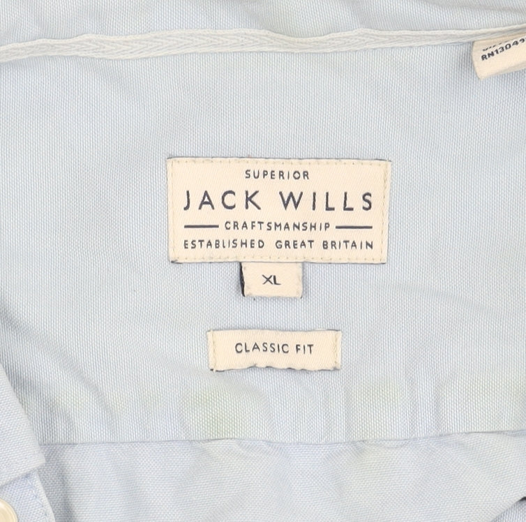Jack Wills Men's XL Blue Classic Fit Button-Up Shirt