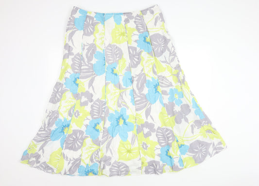 Per Una Women's Multicoloured Floral A-Line Midi Skirt