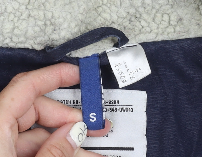 Mens UK Size S Unknown Blue Parka Coat