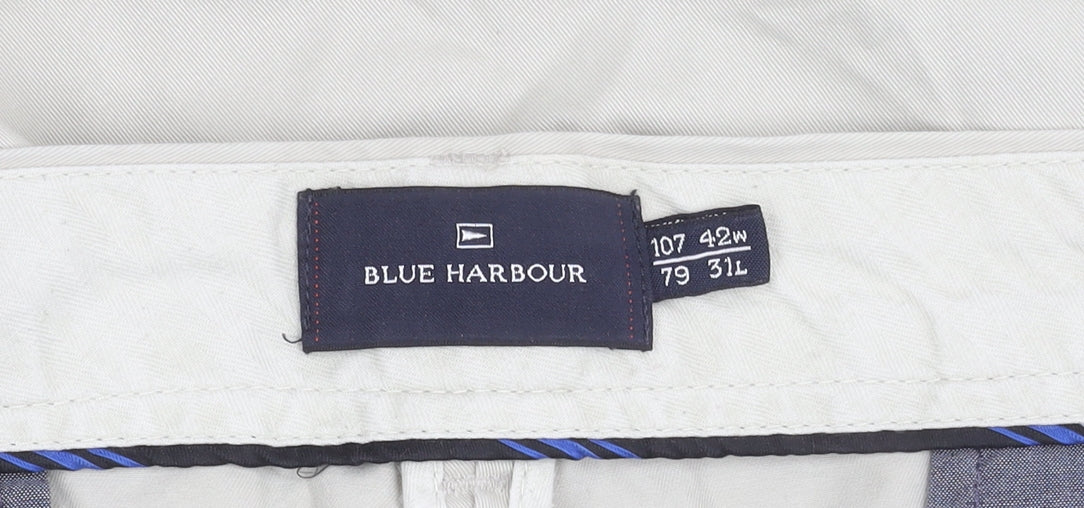 Marks and Spencer Men's Beige Cotton Trousers 42W 31L