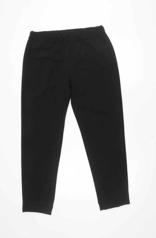 Womens UK Size 12 French Connection Regular Fit Black Trousers