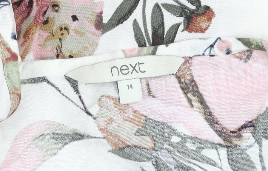 Next Women's Floral Dress Multicoloured Size 14 Sleeveless