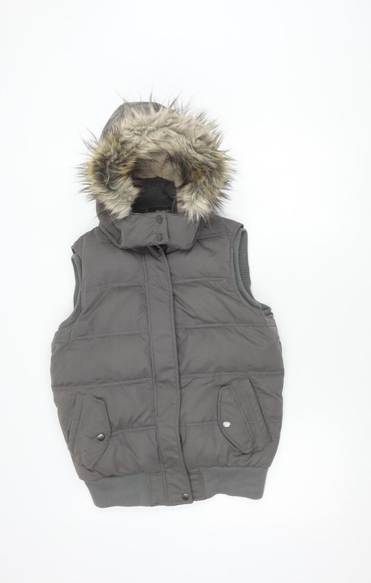 Womens UK Size 10 Fat Face Grey Puffer Jacket