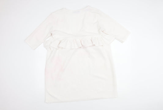 Boohoo Women's White 3/4 Sleeve Peplum Dress