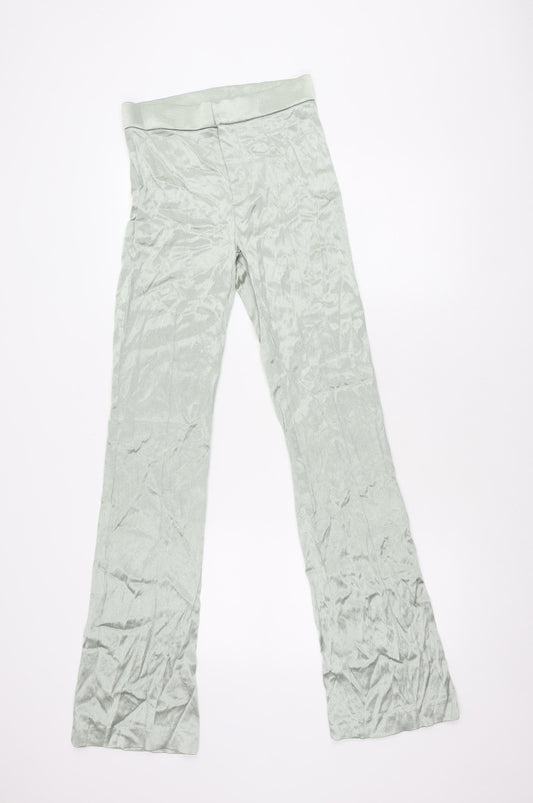 Womens UK Size S Zara Regular Fit Green Trousers